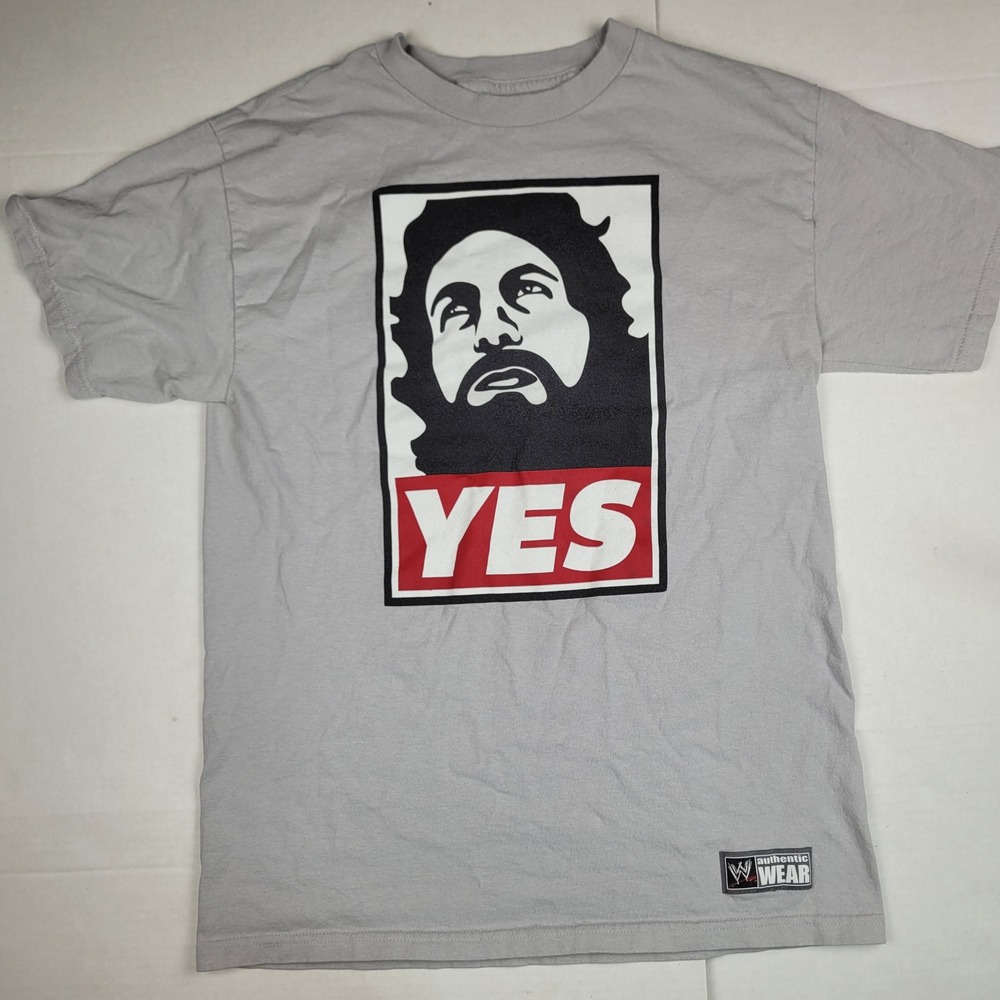 WWE Daniel Bryan shirt‎ adult medium Yes Movement Authentic Wear Gray aew stains